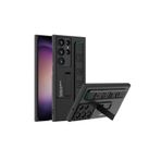 m.tk moveteck Samsung Galaxy S23 Ultra ile Uyumlu Kılıf, Kamera Korumalı, El Bileziği Kemer, Stand Özellikli, Mat Karbon, Siyah