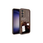 M.TK moveteck Samsung Galaxy S24 Kılıf Yumuşak Renkli Lansman Silikon Coffe Desenli 3d Çıkıntılı Kenarlı Korumalı, Koyu Kahve, Tek Ebat, klas-s24-koyukahve