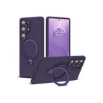 m.tk moveteck Samsung Galaxy S24 Ultra ile Uyumlu Kılıf, Magsafe Halkalı, Extra Standlı, İçi Kadife Yumuşak Silikon Kapak, Derin Mor