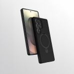 M.TK Moveteck Samsung Galaxy S24 Ultra Kılıf Magsafe Halkalı Extra Standlı Içi Kadife Yumuşak Renkli Silikon Samara Kapak - Siyah