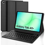 M.TK Moveteck Samsung Galaxy Tab A11+ Plus 11 Inç 2025 Uyumlu Bluetooth Özellikli Kablosuz Kalem Bölmeli Klavyeli Tablet Kılıfı SM-X230 - Siyah