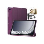 M.TK moveteck Samsung Galaxy Tab A9 Kılıf 8.7 inç Sm-X110 Uyumlu Tablet Kılıfı Akıllı Uyku Modlu + Cam + Kalem Set, Mor, Tek Ebat, smartSET-a9-8.7inç-mor1
