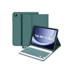 M.TK moveteck Samsung Galaxy Tab A9 + Plus 11 inç SM-X210 Bluetooth Klavyeli KlavyeLİ Kılıf Türkçe Q, Koyu Yeşil, Tek Ebat, A9PLUS-KLAVYE-KOYUYEŞİL