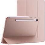 M.TK Moveteck Samsung Galaxy Tab S10 Fe 10.9 Inç Tablet Kılıfı Akıllı Smart Uyku Modlu Katlanabilir Arkası Renkli Standlı Kılıf SM-X520 X526 X528 - Galaxy S10 Fe 10.9 - Rose