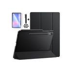 m.tk moveteck Samsung Galaxy Tab S10 FE Plus 13.1 inç ile Uyumlu Kılıf, Akıllı Uyku Modlu, 360 Derece Koruma, Ekran Koruyucu Cam ve Kalem Dahil, Siyah
