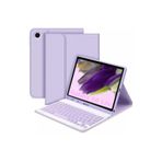 m.tk moveteck Samsung Galaxy Tab S6 Lite SM-P610 ile Uyumlu Bluetooth Klavyeli Kalem Bölmeli Tablet Kılıfı, Lila