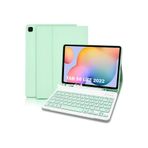 M.TK moveteck Samsung Galaxy Tab S6 Lite Sm-p610 Uyumlu Tablet Bluetooth Renkli Klavyeli Kalem Bölmeli Kılıf, açık yeşil, Tek Ebat, p610wrellesrenkliaçıkyeşil