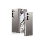 M.TK moveteck Samsung Galaxy Z Fold 6 Kılıf Metal Çerceveli Kasa Kilitli Bumper Kapak Mat Buzlu Titanyum Gövde Cam, Titanyum Gri, Tek Ebat, caz-fold6-titanyum