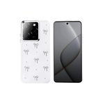 m.tk moveteck Tecno Spark 20 Pro 5G ile Uyumlu Fiyonk Desenli Şeffaf Kılıf, Simli, Darbeye Karşı Dayanıklı, Gümüş