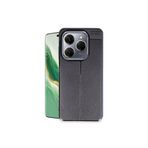 M.TK moveteck Tecno Spark 20 Pro Kılıf Kamera Çıkıntılı Korumalı Deri Görünümlü Dikiş Desenli Silikon Mat Kapak, Siyah, Tek Ebat, autofocus-spark20pro-siyah