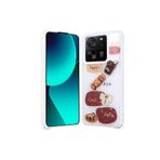 M.TK moveteck Xiaomi Mi 13T Pro Kılıf Emoji Ayıcık Desenli Kabartmalı Karakterli Figürlü Parlak Coffe Silikon, Beyaz, Tek Ebat, cevze-13tpro-beyaz