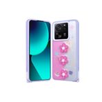 M.TK moveteck Xiaomi Mi 13T Pro Kılıf Emoji Ayıcık Desenli Kabartmalı Karakterli Figürlü Parlak Coffe Silikon, Mor Papatya, Tek Ebat, cevze-13tpro-morpapatya