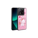 M.TK moveteck Xiaomi Mi 13T Pro Kılıf Sevimli Ayıcık Tasarımlı Karakterli Kabartmalı 3Boyutlu Yumuşak Silikon Baby, Pembe, Tek Ebat, amas-13tpro-pembe