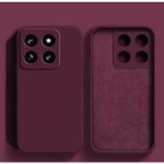 M.TK Moveteck Xiaomi Mi 14T Kılıf Lansman Kamera Korumalı İçi Kadife Yumuşak Renkli Silikon Kapak Mat Hisli Liquid Sıvı Silikon - Mürdüm