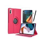 M.TK moveteck Xiaomi Mi Pad 5 Tablet Uyumlu Kılıf Dönebilen Standlı Zırh Kılıf + Ekran Koruyucu + Dokunmatik Kalem, koyu pembe, Tek Ebat, MİPAD5PEMBE01