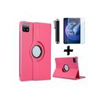 M.TK moveteck Xiaomi Pad 6/6 Pro 11 inç Kılıf Dönebilen 360 Tablet Kılıfı + Ekran Koruyucu Cam + Kalem 3in1 Set, Pembe, Tek Ebat, 360-mipad6Set-pembe