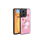 M.TK moveteck Xiaomi Redmi 13c Kılıf Sevimli Ayıcık Tasarımlı Karakterli Kabartmalı 3Boyutlu Yumuşak Silikon, Pembe, Tek Ebat, amas-13c-pembe