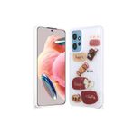 M.TK moveteck Xiaomi Redmi Note 12 4g Kılıf Emoji Ayıcık Desenli Kabartmalı Karakterli Figürlü Parlak Coffe Silik, Beyaz, Tek Ebat, cevze-note124g-beyaz