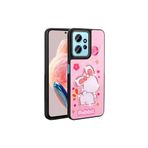 M.TK moveteck Xiaomi Redmi Note 12 Kılıf Sevimli Ayıcık Tasarımlı Karakterli Kabartmalı 3Boyutlu Yumuşak Silikon, Pembe, Tek Ebat, amas-note12-pembe