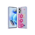 M.TK moveteck Xiaomi Redmi Note 12 Pro Kılıf Emoji Ayıcık Desenli Kabartmalı Karakterli Figürlü Parlak Coffe Silik, Mor Papatya, Tek Ebat, cevze-12pro5g-morpapatya