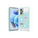 M.TK moveteck Xiaomi Redmi Note 12 Pro Kılıf Emoji Ayıcık Desenli Kabartmalı Karakterli Figürlü Parlak Coffe Silik, Yeşil, Tek Ebat, cevze-12pro5g-yeşil