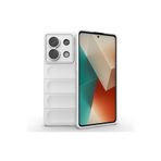 M.TK moveteck Xiaomi Redmi Note 13 Pro 4g Kılıf Kamera Korumalı Dalgalı Kabartmalı Yumuşak Renkli Silikon Kapak, Beyaz, Tek Ebat, etnik-13pro4g-beyaz