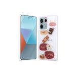 M.TK moveteck Xiaomi Redmi Note 13 Pro 5G Kılıf Emoji Ayıcık Desenli Kabartmalı Karakterli Figürlü Parlak Coffe, Beyaz, Tek Ebat, cevze-13pro5g-beyaz