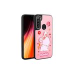 M.TK moveteck Xiaomi Redmi Note 8 Kılıf Sevimli Ayıcık Tasarımlı Karakterli Kabartmalı 3Boyutlu Yumuşak Silikon, Pembe, Tek Ebat, amas-note8-pembe