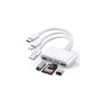 m.tk moveteck Zore All Round 5in1, USB Type-C & Lightning & Micro USB & USB Flash Çıkışlı OTG SD TF Kart Okuyucu, Beyaz