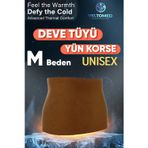 M Unisex Deve Tüyü Yün Korse- Sıcak Tutar Bel Ağrıları Fıtık Bel Kuşağı, Giydirmeli Yün Bel Korsesi