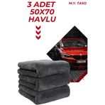 M.Y. TASO [ 3 Adet ] Oto Yıkama Araba Kurulama Araç Genel Temizlik Havlu 3'lü Mikrofiber Bez Seti