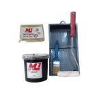 M1 Art Siyah Akrilik Boya 1.kg Tava+Rulo+Örtü +Fırça -Set -Ahşap, Tuval, Seramik , Duvar ,taş
