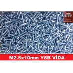 M2.5X10 Ysb Yıldız Silindir Baş Vida 100 Adet