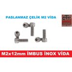 M2 İmbus İnox Paslanmaz Vida M2x12 48 ADET