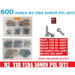 M2 Vida Seti-Somun -Pul Ysb 600 Parça Vida Boy 5-10-15-20 MM