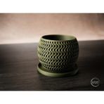 M2S Wave-Pot – Parametrik Örgü Desenli Modern Tasarım Saksı - Yeşil