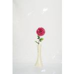 M3 Decorium 40 cm Krem Rengi İşlemeli Vazo Mor Ortanca
