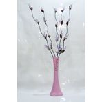 M3 Decorium 5 Mor 20 Salkım Üzüm Dallarında 60 cm Pembe Desenli Uzun Vazo