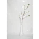 M3 Decorium 60 cm Beyaz İşlemeli Vazo Beyaz Bahar Dalı
