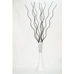 M3 Decorium 60 cm Desenli Beyaz Vazo 10 Adet Siyah Dal