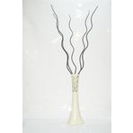 M3 Decorium 60 cm Desenli Krem Vazo 5 Adet Siyah Dal