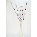 M3 Decorium 60 cm Desenli Krem Vazo Üzüm ve Krem Dallar