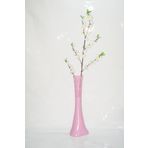 M3 Decorium 60 cm Desenli Pembe Vazo Beyaz Bahar Dalı