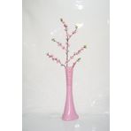 M3 Decorium 60 cm Desenli Pembe Vazo Pembe Bahar Dalı