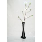 M3 Decorium 60 cm Desenli Siyah Vazo Beyaz Bahar Dalı