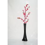 M3 Decorium 60 cm Desenli Siyah Vazo Fuşya Bahar Dalı