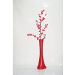 M3 Decorium 60 cm Kırmızı Desenli Vazo Fuşya Bahar Dalı