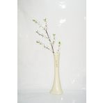 M3 Decorium 60 cm Krem Rengi İşlemeli Vazo Beyaz Bahar Dalı