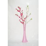M3 Decorium 60 cm Pembe Desenli Vazo Beyaz Pembe Bahar Dalı