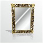 M3 Decorium Altın Yaldız Varak Rustik İşlemeli Boy Banyo Duvar Salon Aynası